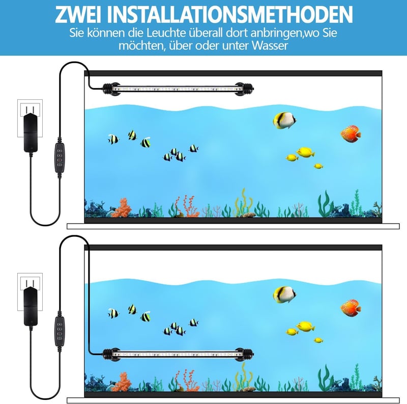 Dimmbares 29cm LED Aquariumlicht mit IP67 für 30-50cm Aquarien