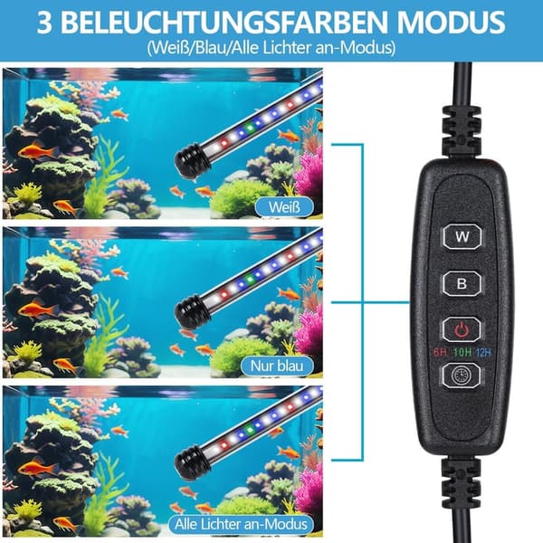 Dimmbares 29cm LED Aquariumlicht mit IP67 für 30-50cm Aquarien