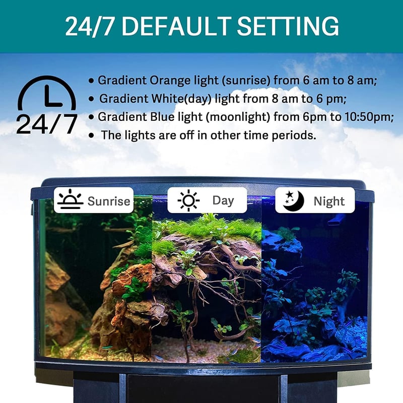 Hygger 24/7 Unterwasser LED Licht für Aquarien mit 7 Farben und Timer