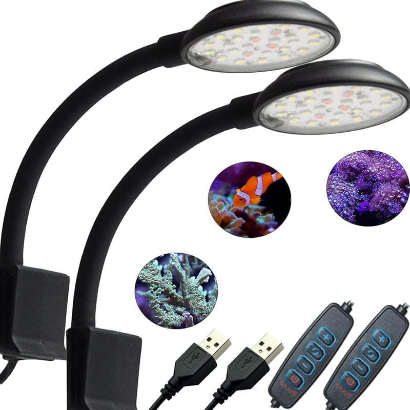 Clip-On Aquariumlampe 7W für 20-40 cm Aquarien, Weiß und Blau