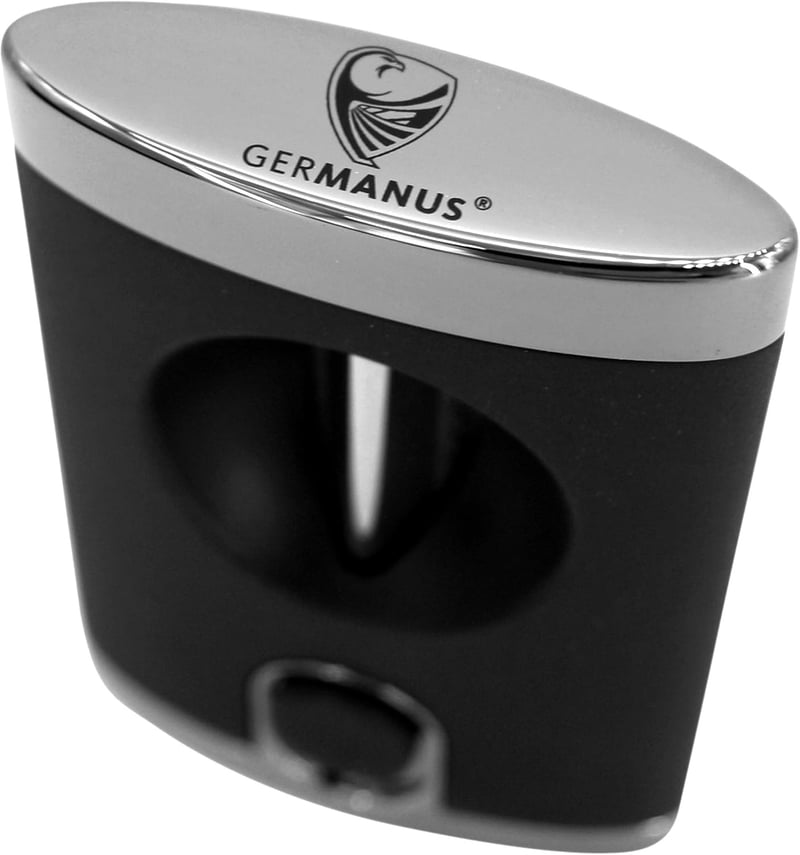 Premium V-Cutter für Zigarren - GERMANUS, Schwarz/Silber