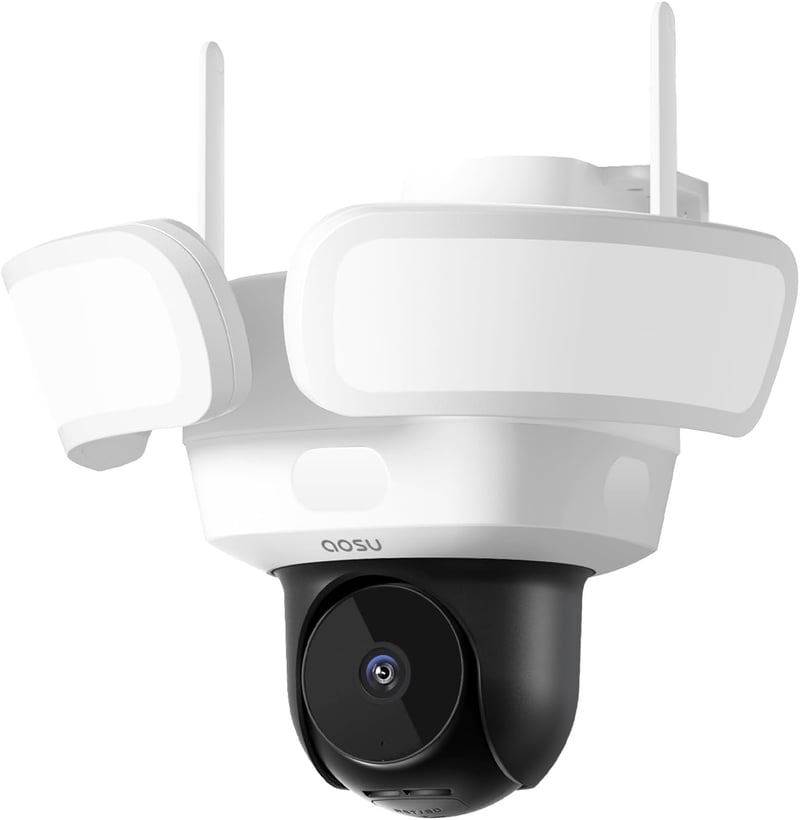 AOSU 5MP WLAN Außenüberwachungskamera mit 2600 Lumen Flutlicht