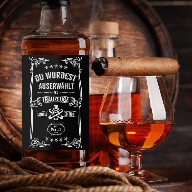 Trauzeuge Flaschenetikett - Selbstklebend für Whiskyflaschen