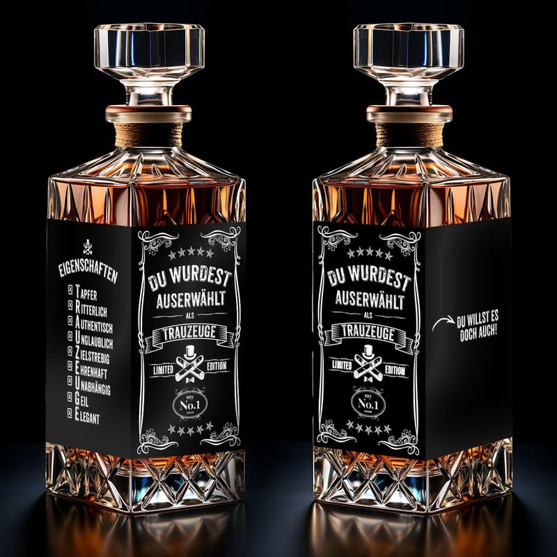 Trauzeuge Flaschenetikett - Selbstklebend für Whiskyflaschen