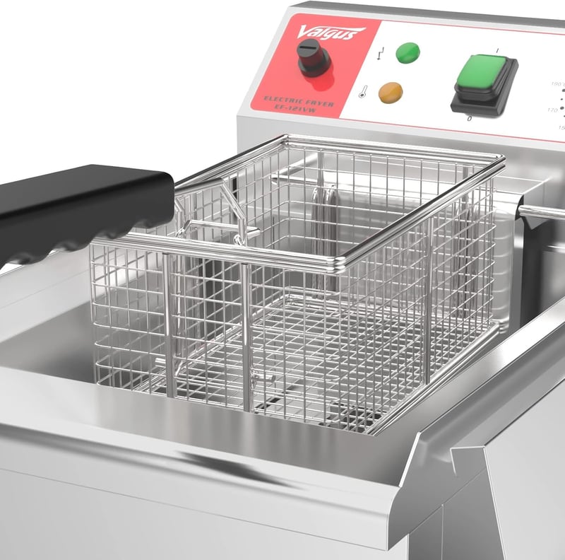 Edelstahl-Fritteuse 3000W 10L mit Korb und Ablaufsystem