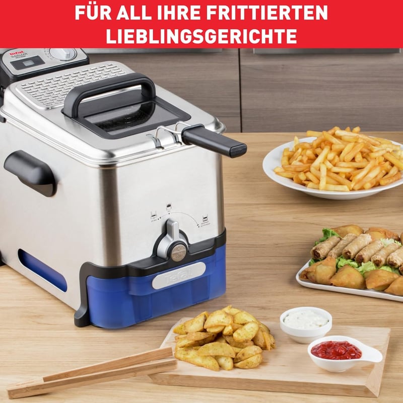 Tefal Oleoclean Pro Fritteuse 2300W, 1,2 kg, Schwarz, Edelstahl