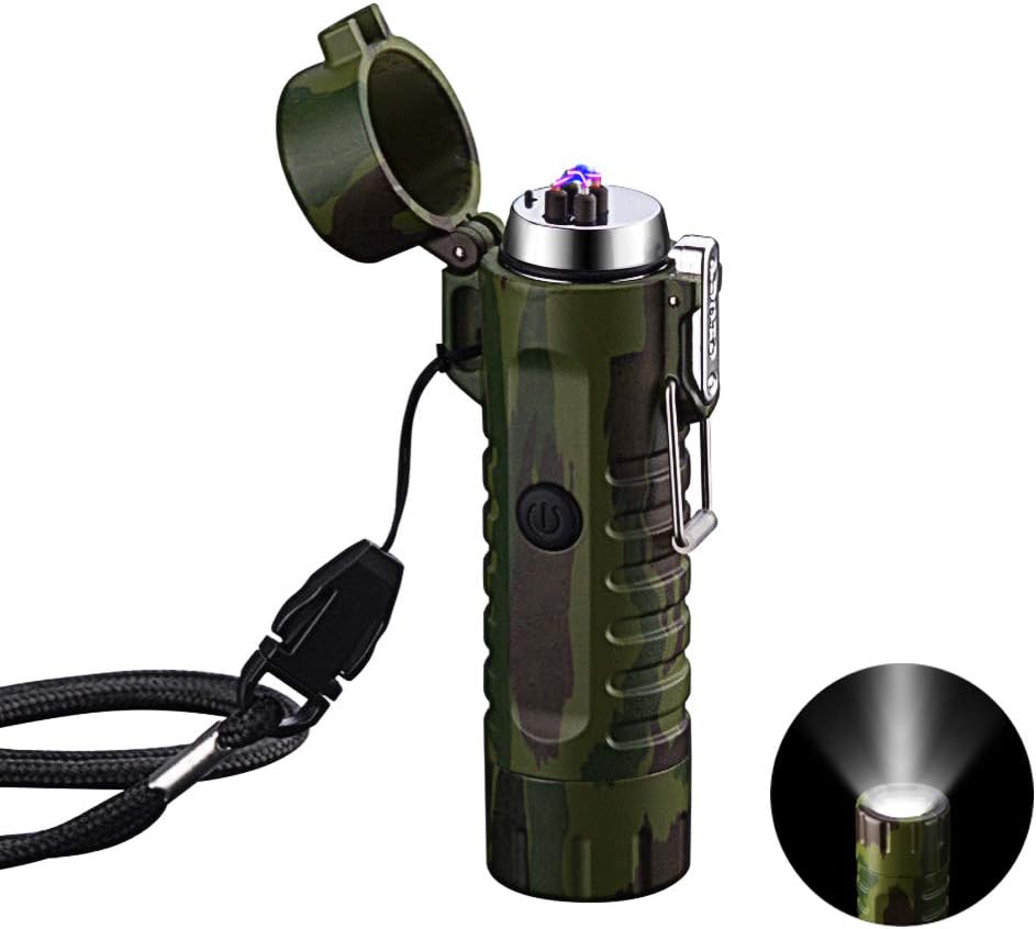 USB aufladbares, winddichtes, flammenloses Feuerzeug für Camping und Grillen