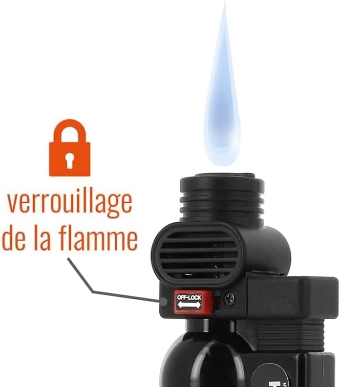 Schwarze PRINCE Taschenlampe mit integriertem Feuerzeug