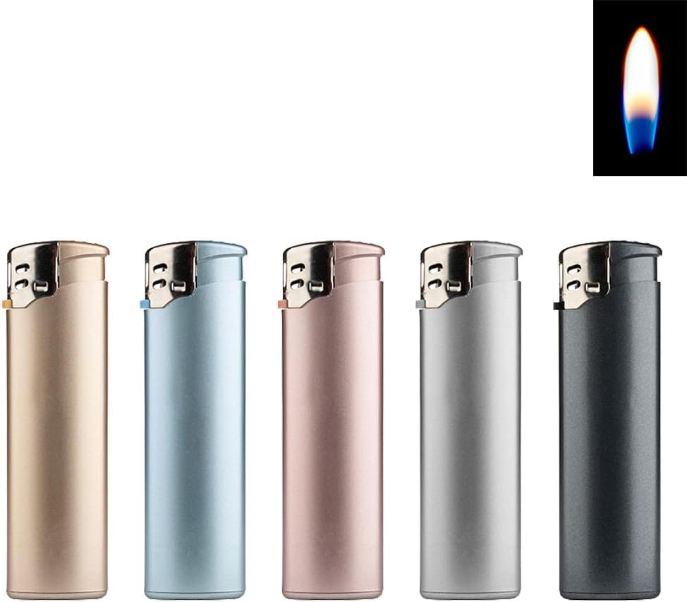 5 Slim Line Feuerzeuge mit regulierbarer Soft Flame in Pastellfarben