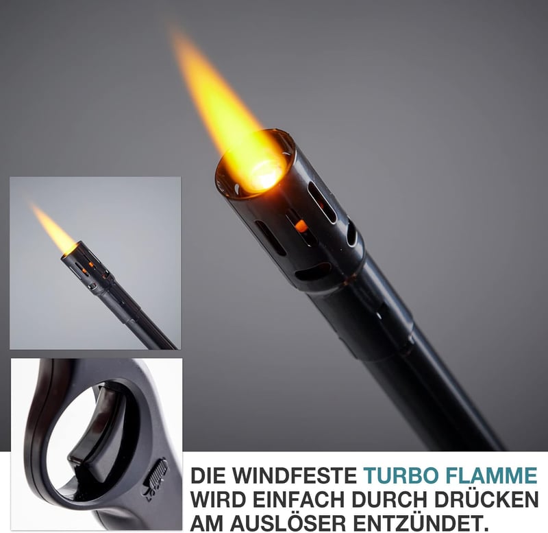 Turbo-Feuerzeug Set, 4 Stück – Nachfüllbare Elektro-Stabfeuerzeuge 28,3 cm