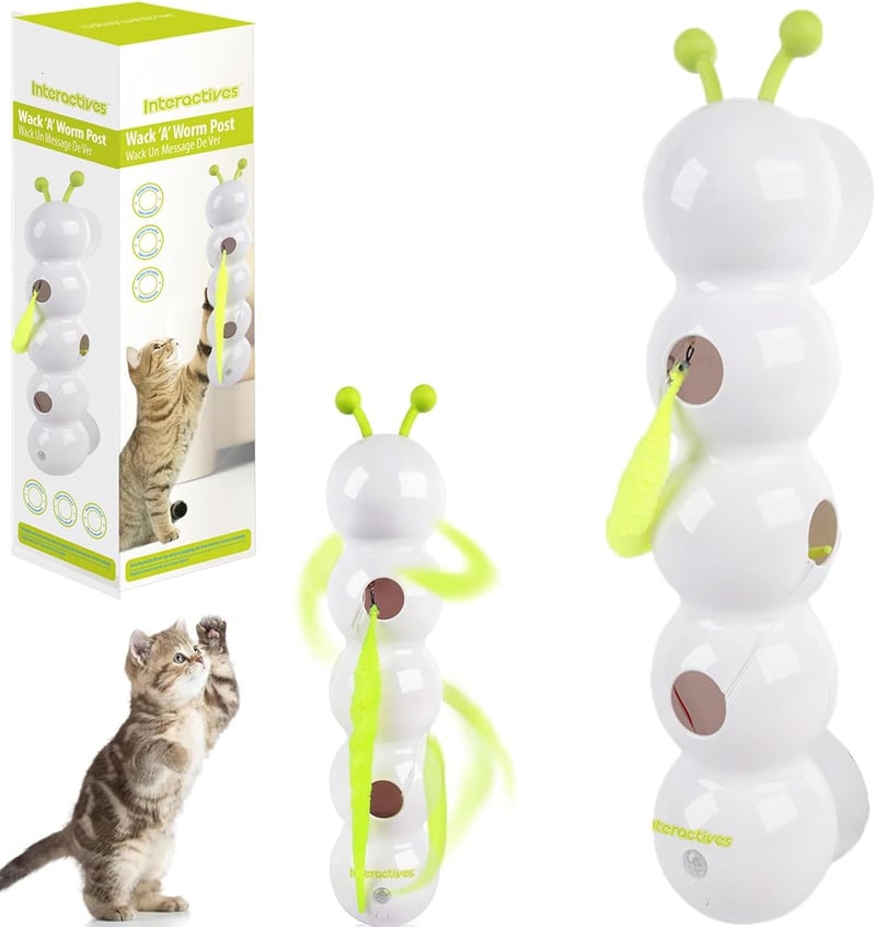 Wuselwurm Katzenspielzeug mit Smart Motion und Saugnapf