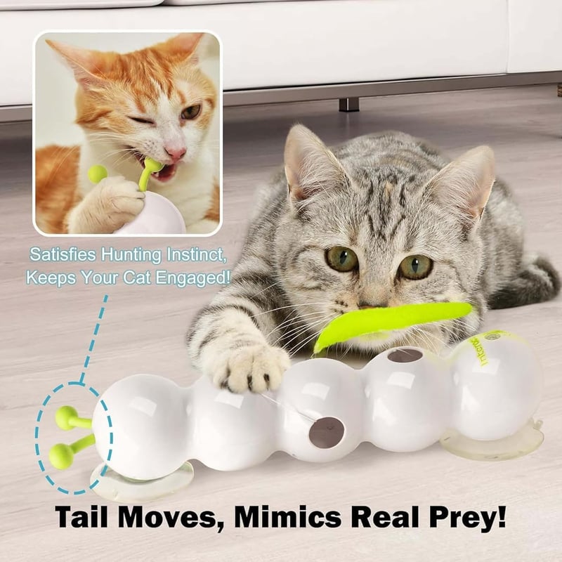 Wuselwurm Katzenspielzeug mit Smart Motion und Saugnapf