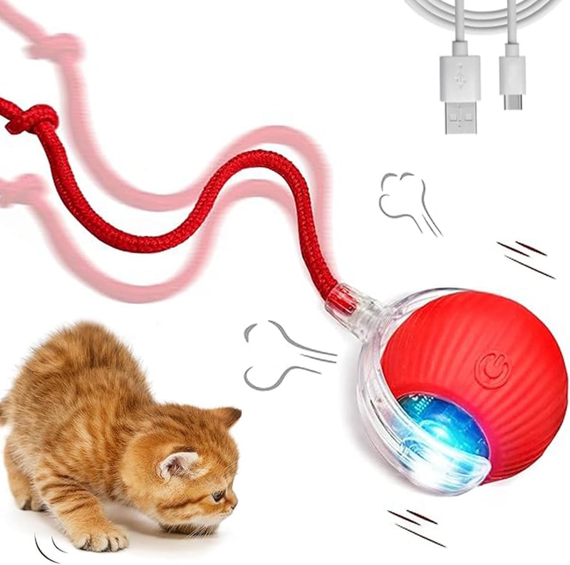 Interaktives Katzenspielzeug mit Geräuscharmem USB-Ball