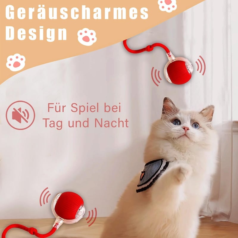 Interaktives Katzenspielzeug mit Geräuscharmem USB-Ball