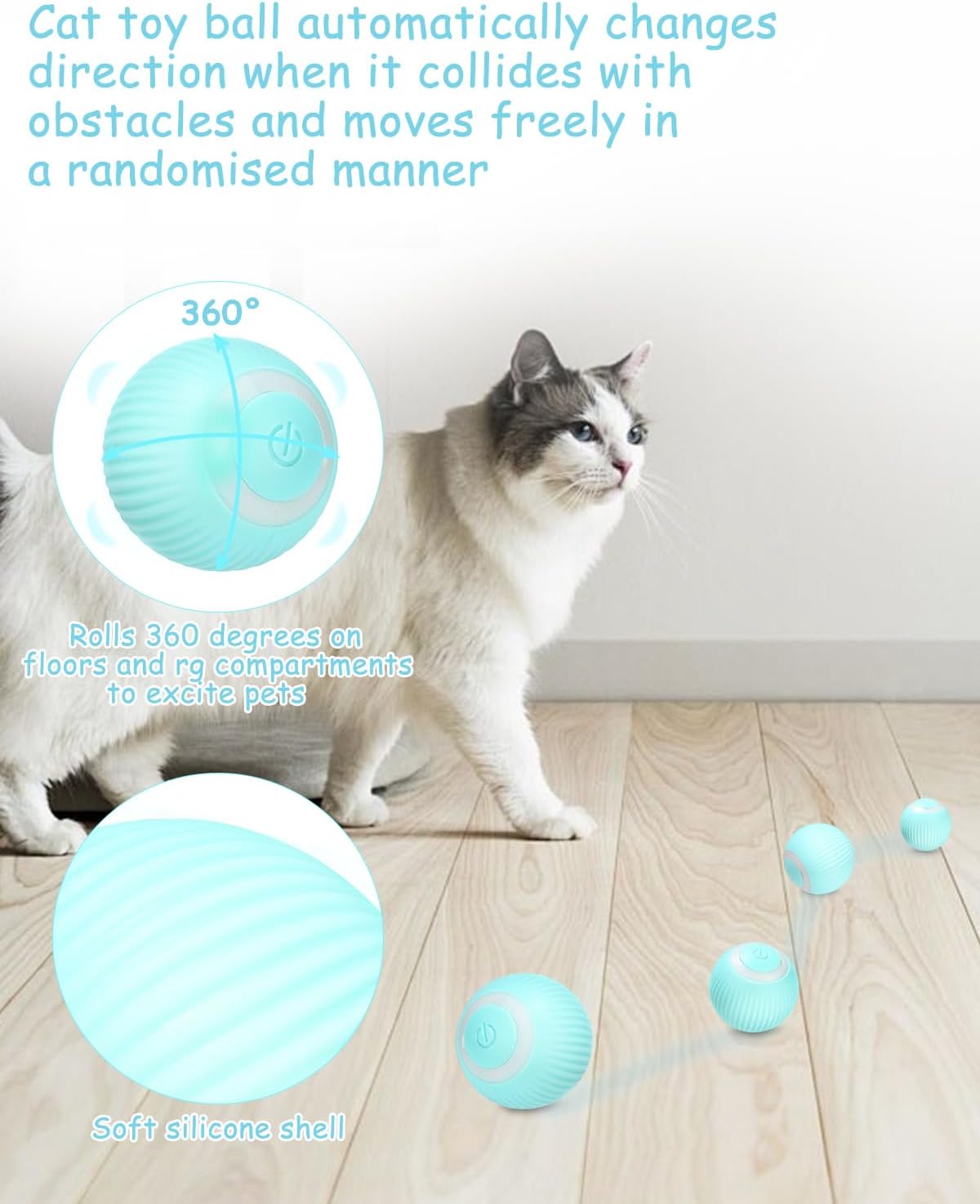 Interaktives Katzenspielzeug mit LED und Type-C, wiederaufladbar