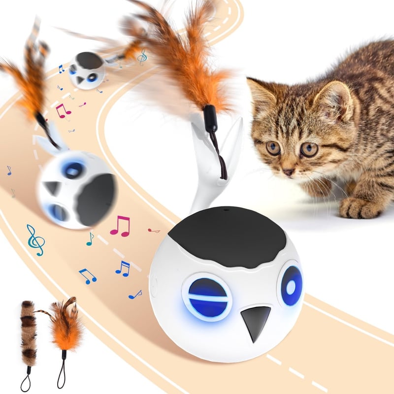 Interaktiver Katzenspielzeugball mit Licht und Geräuschen für Katzen