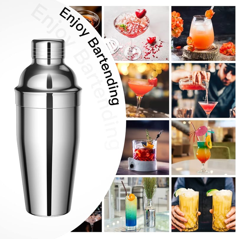 Edelstahl Cocktail Shaker Set mit Zubehör – 10-teiliges Set für Männer