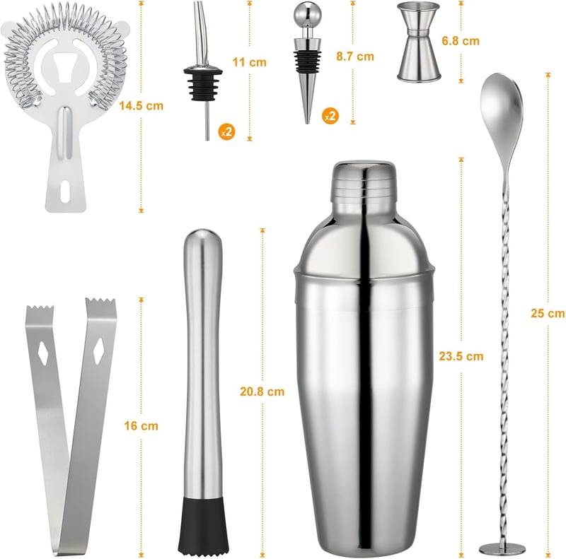 Cocktail-Shaker Set 750 ML aus Edelstahl – Zubehör für Anfänger und Profis