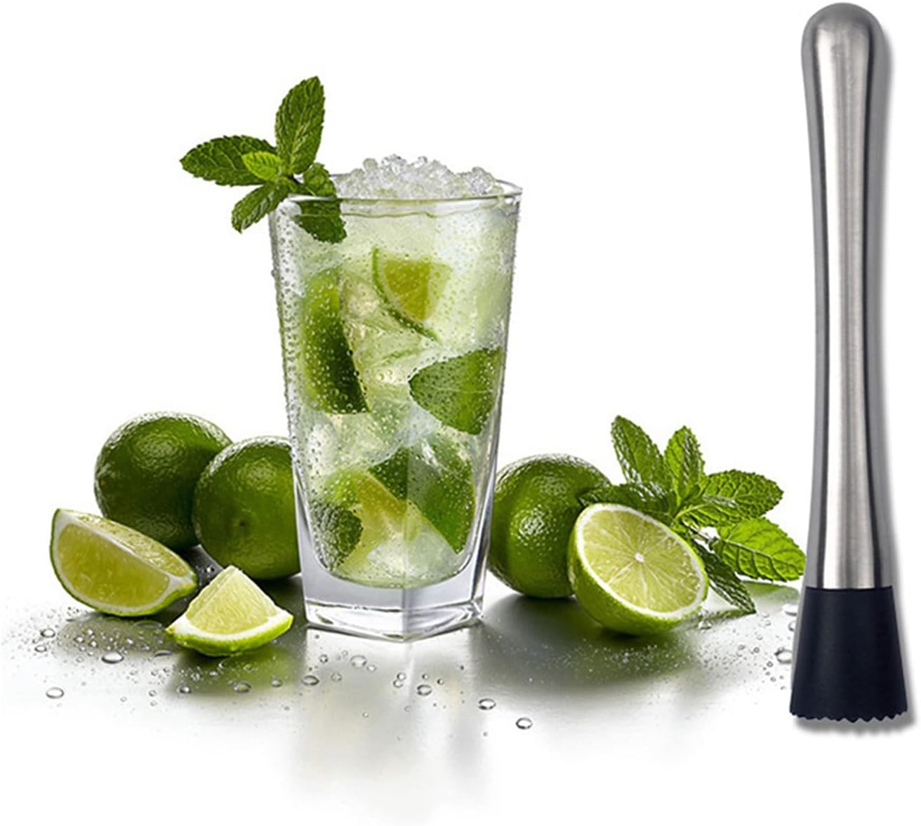 Edelstahl Cocktailstößel 20 cm – Professioneller Mixer für Drinks und Säfte