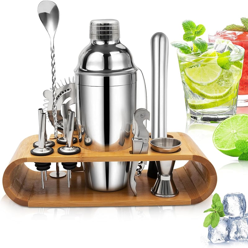 Professionelles 12-teiliges Edelstahl Cocktail Set für Zuhause