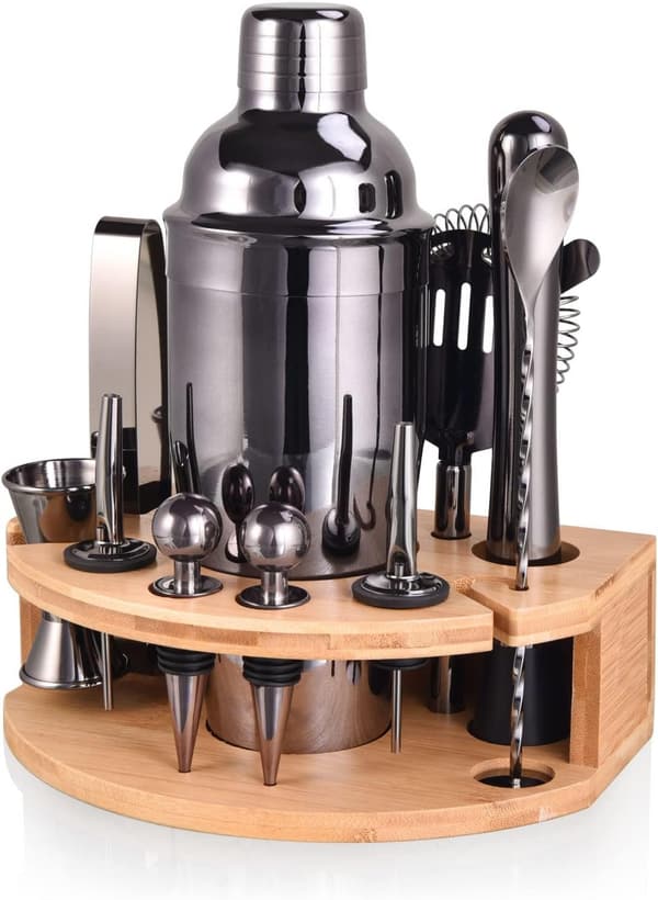 Cocktail Shaker Set 750ML Edelstahl mit Rezeptheft – Geschenk für Paare