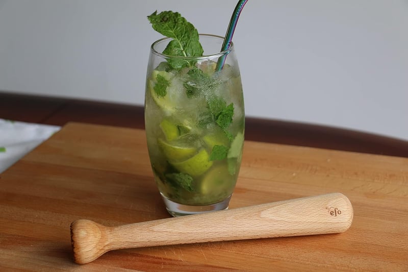 EFO Holzstößel für Cocktails – Robuster Mörser für Mojitos