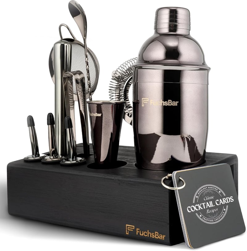 8-teiliges FuchsBar Cocktail-Set aus Edelstahl – Ideal für Zuhause & Partys