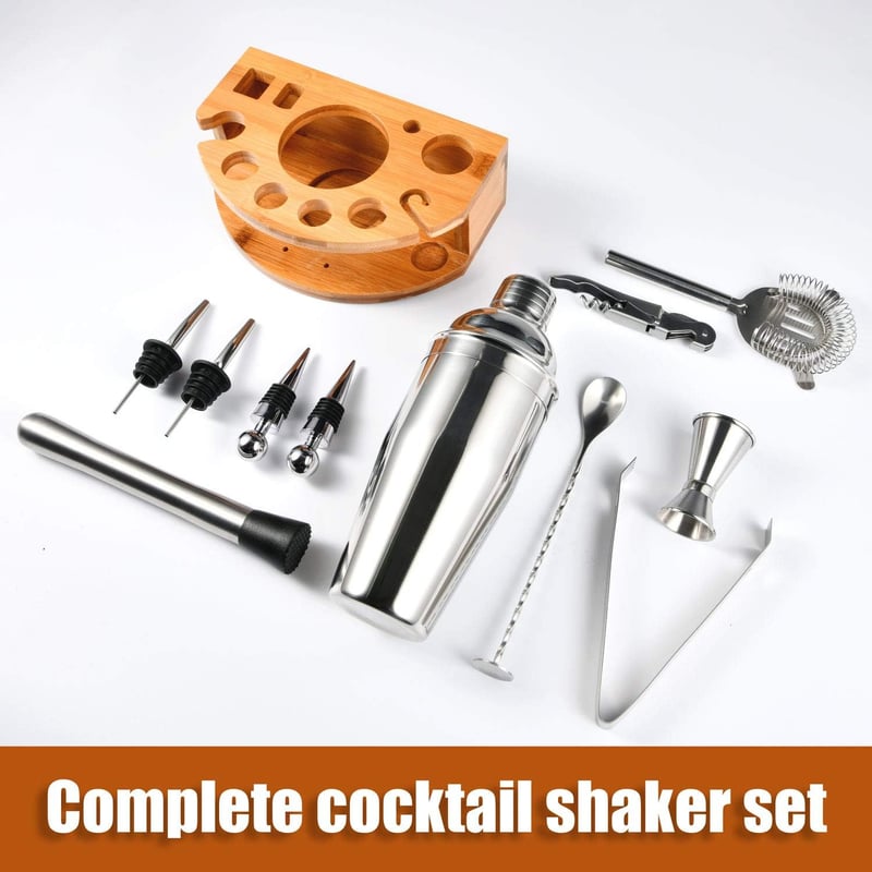 Cocktail Shaker Set 750ml - 12-teiliges Edelstahl Barkeeper Kit