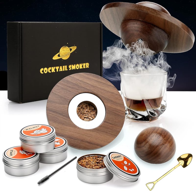 Whiskey Smoker Kit mit 4 Holzchips – Vatertagsgeschenk für Männer