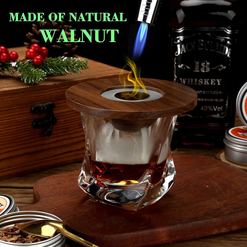 Whiskey Smoker Kit mit 4 Holzchips – Vatertagsgeschenk für Männer