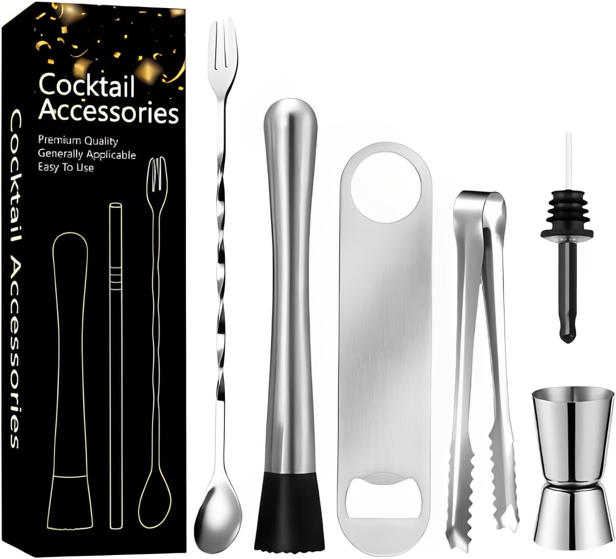 Edelstahl Cocktail Set (6-teilig) für Bar und Küche