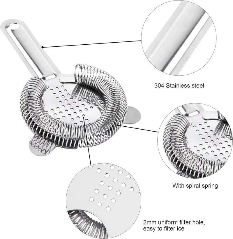 2er-Set Edelstahl Cocktailsieb für Shaker – Hochwertiges Barzubehör
