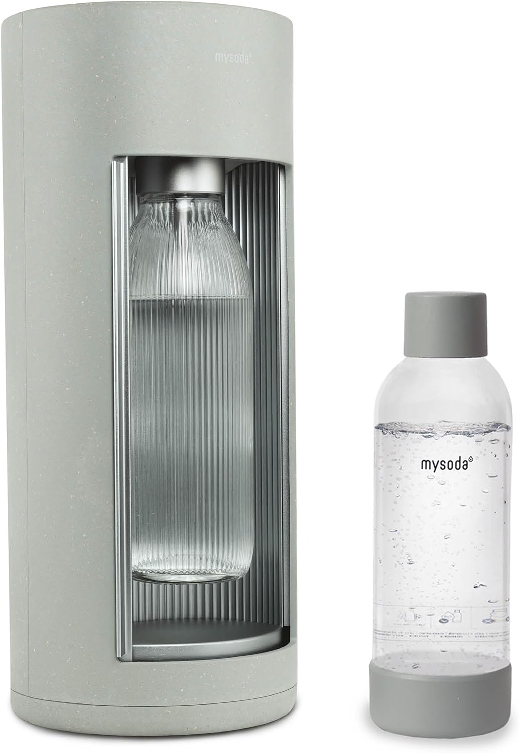 Mysoda Glassy Wassersprudler in Salbeigrün mit 1-Liter-Flaschen