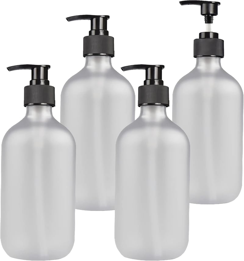 4er Set 500 ml Kunststoff Seifenspender für Badezimmer und Hotel