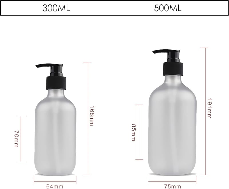 4er Set 500 ml Kunststoff Seifenspender für Badezimmer und Hotel