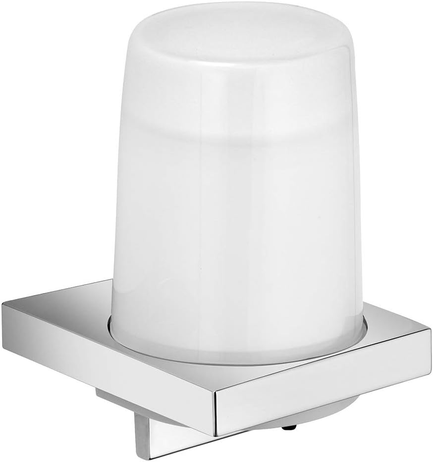 Wandmontierter Seifenspender aus verchromtem Metall und Kristallglas, 180ml