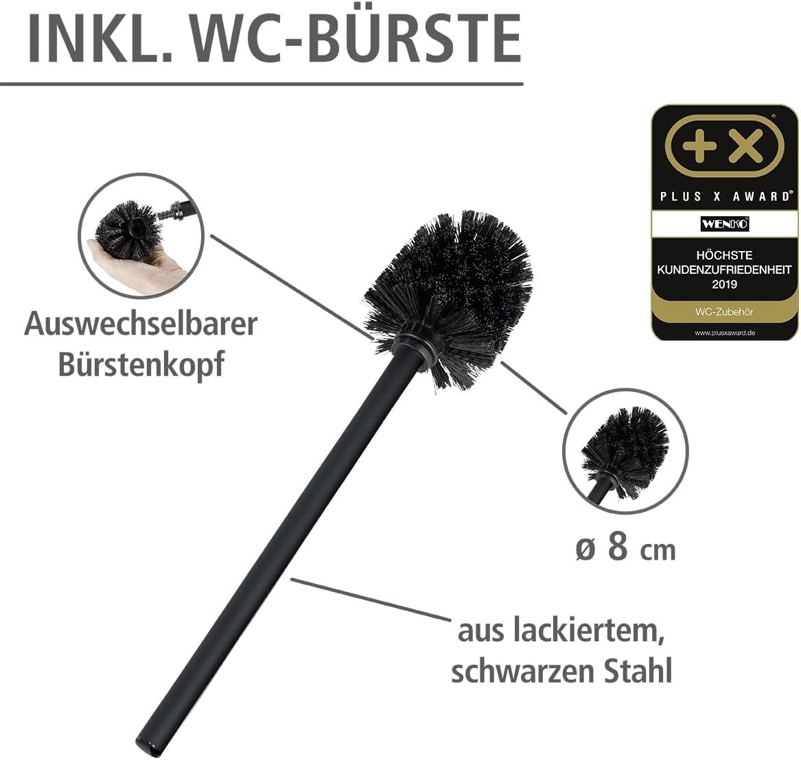 Stand WC-Garnitur Rivalta in Schwarz Matt