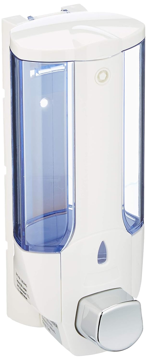 Wandmontierter nachfüllbarer Seifenspender aus Kunststoff, 380 ml, weiß