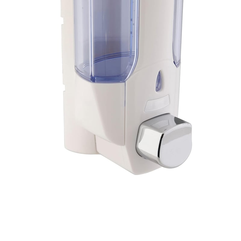 Wandmontierter nachfüllbarer Seifenspender aus Kunststoff, 380 ml, weiß