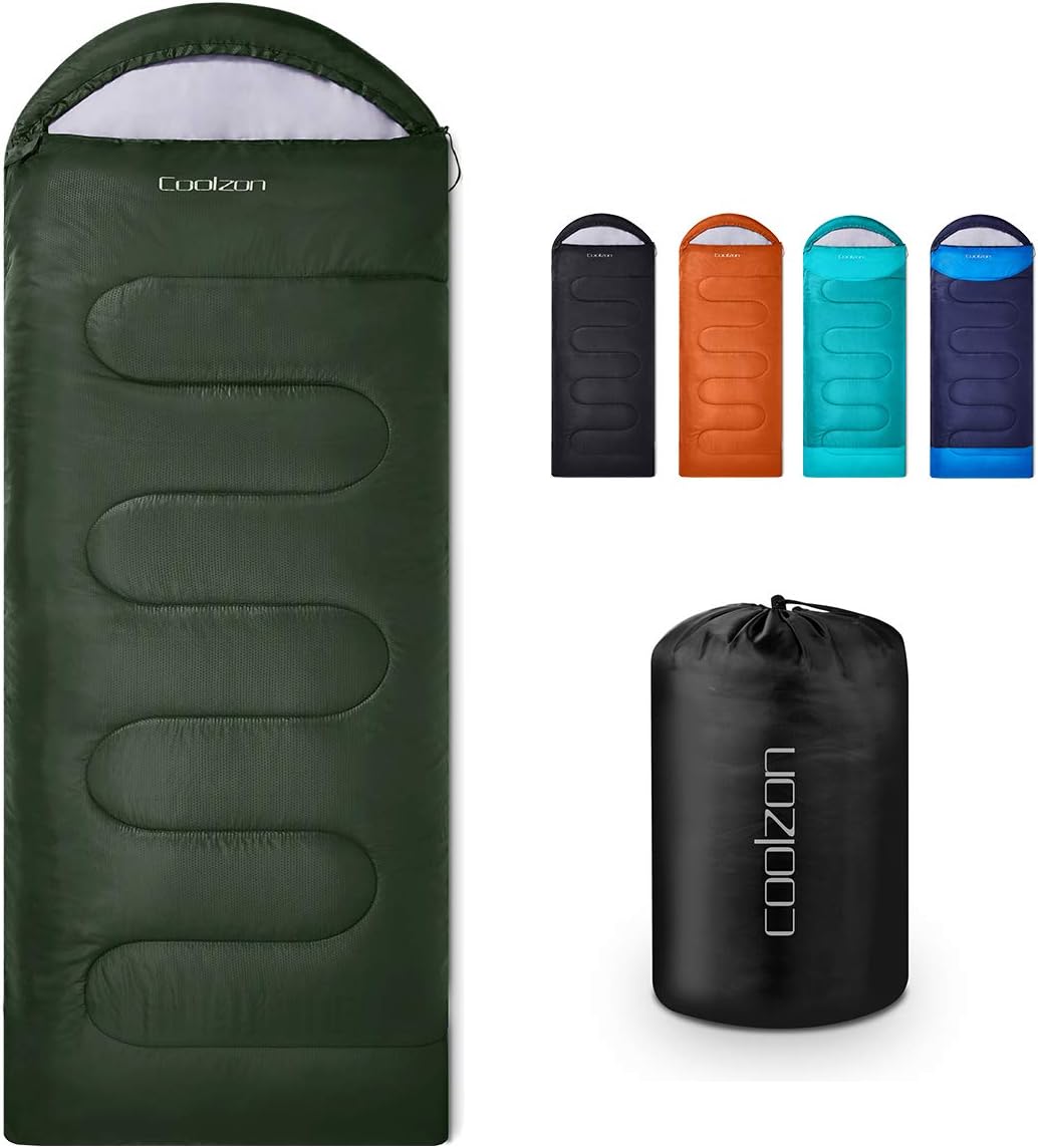 Coolzon Deckenschlafsack für Camping, 3-4 Jahreszeiten, Erwachsene