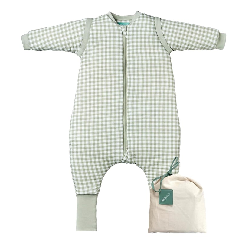 Baby-Schlafsack mit Füßen und abnehmbaren Ärmeln, 100% Baumwolle, Mint Tea, 120 cm