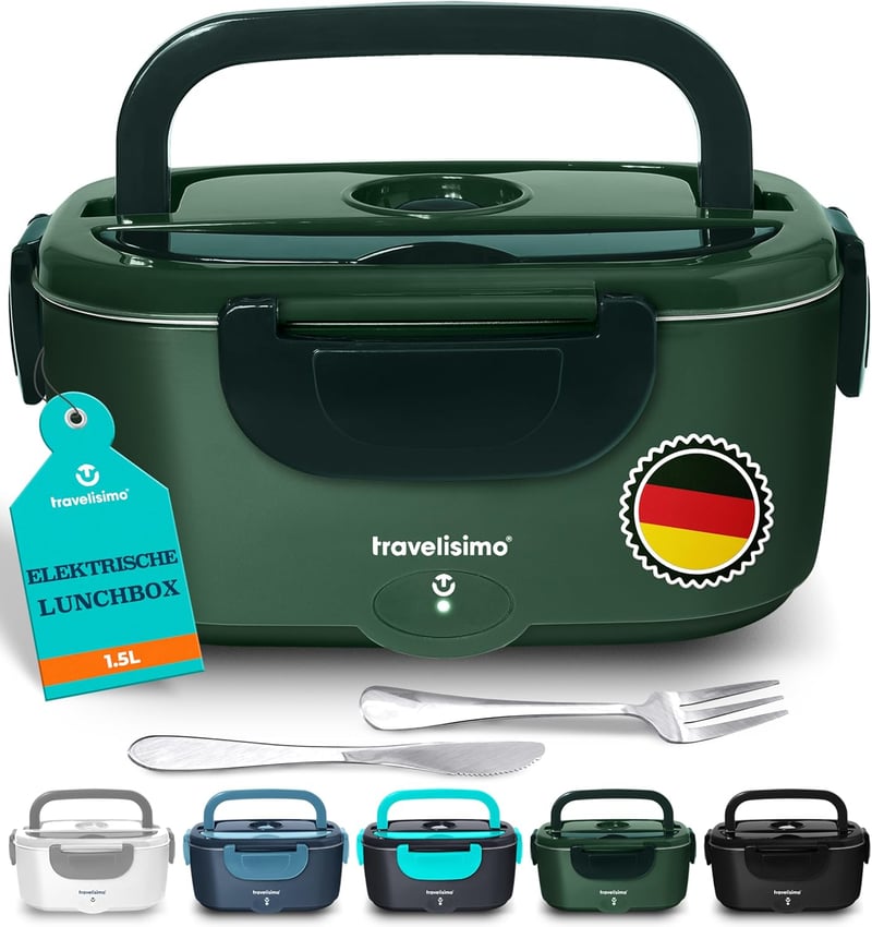 Elektrische Lunchbox 1,5L für Heißes Essen – 3-in-1 Wärmebox 12V/24V/220V