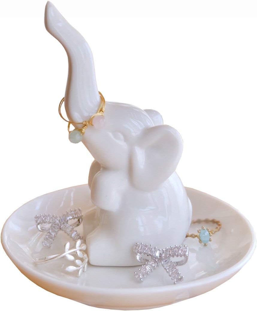 Einzigartiger Elefant Ringhalter aus Keramik – Geschenk für Frauen