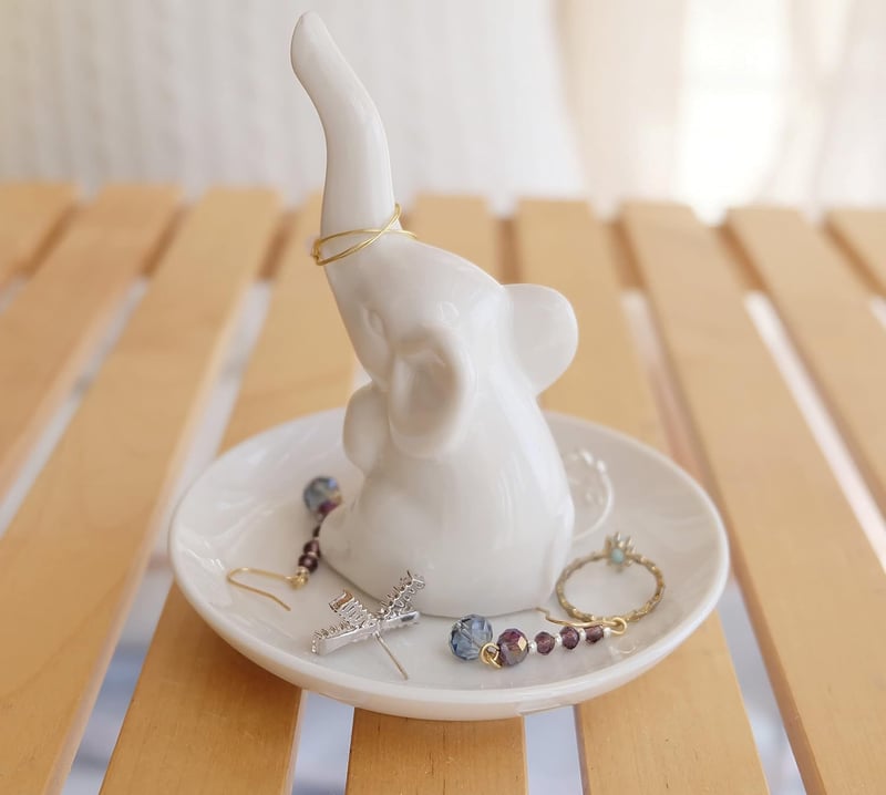 Einzigartiger Elefant Ringhalter aus Keramik – Geschenk für Frauen