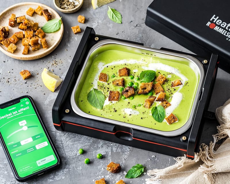 Beheizbare Lunchbox HB 100 aus Edelstahl, 925 ml, App-steuerbar, schwarz