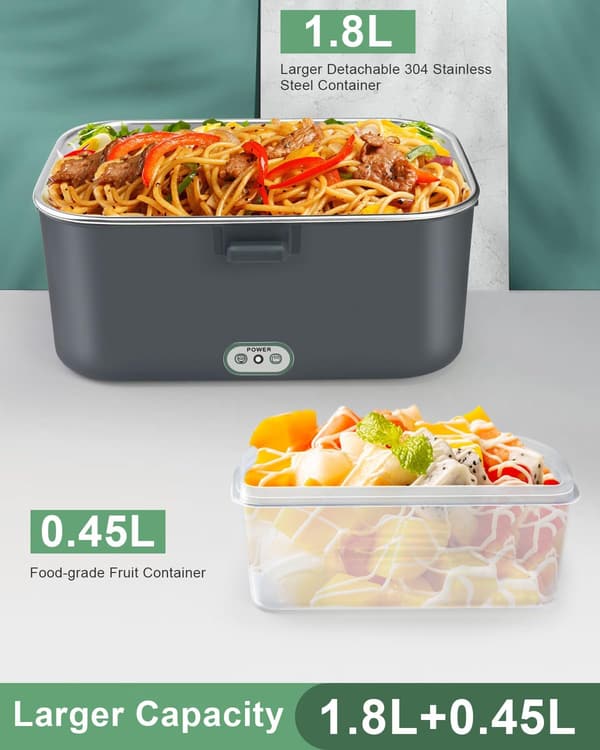 Elektrische Lunchbox 1,8L – Beheizbarer Speisenwärmer für Auto und Büro