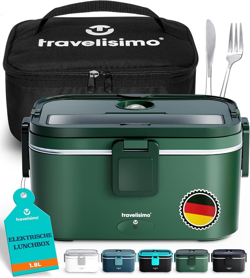 XXL Elektrische Lunchbox 1,8L – 3-in-1 Thermo-Warmhaltebox für Auto und Arbeit