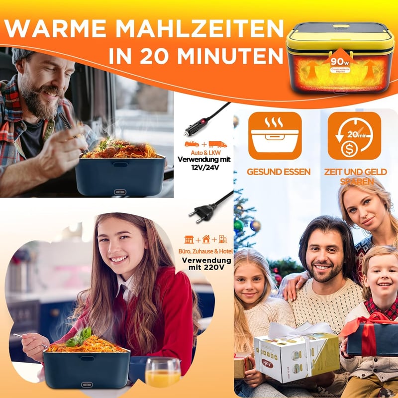 Aotto Elektrischer Lunchbox 2L mit 90W Heizung für Erwachsene
