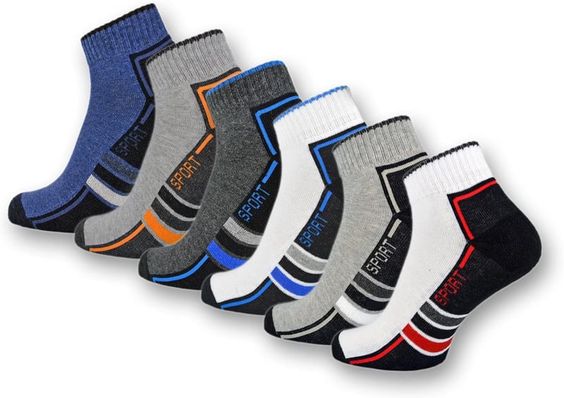 Gepolsterte Sneaker-Socken für Herren und Damen aus atmungsaktiver Baumwolle (6 oder 12 Paar)