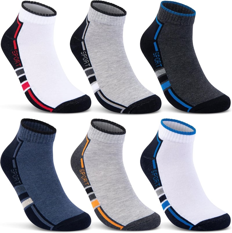 Gepolsterte Sneaker-Socken für Herren und Damen aus atmungsaktiver Baumwolle (6 oder 12 Paar)